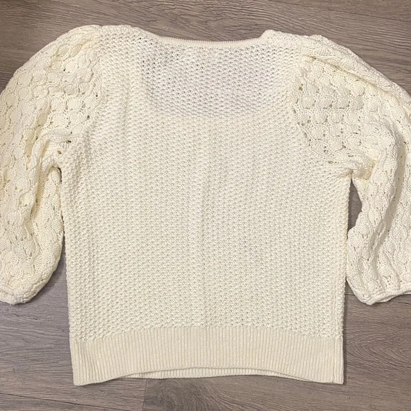 ANTHROPOLOGIE Cream Women's knit Top - Picture 9 of 11